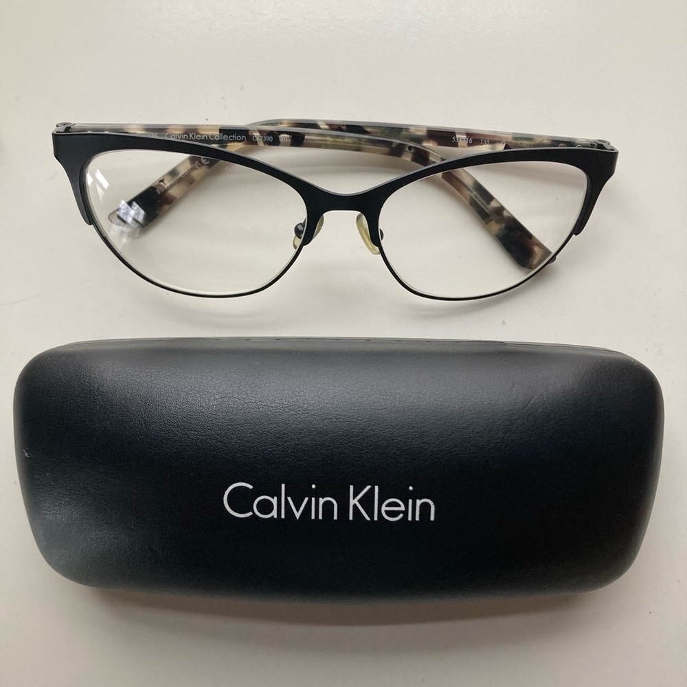 Calvin Klein CK7390 Eyeglasses Black Full Rim Prescription Frame 53-16-135